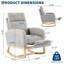 Soft Upholstered Rocking Nursing Chair with Integrated Adjustable Footstool, High Back Glider Rocker with Armrests & Solid Wood Legs for Nursery, Bedroom & Living Room