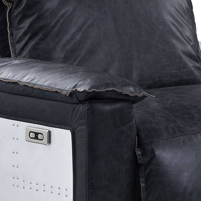 Fauteuil inclinable industriel Misezon en noir et aluminium