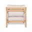Fauteuil club de patio en bois d'acacia avec coussin résistant à l'eau, teck et beige (1 pièce)