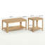 Ensemble de table de salon 3 pièces, table basse en bois avec 2 tables de bout assorties, rangement à 2 niveaux avec coins arrondis et pieds robustes-1867850437