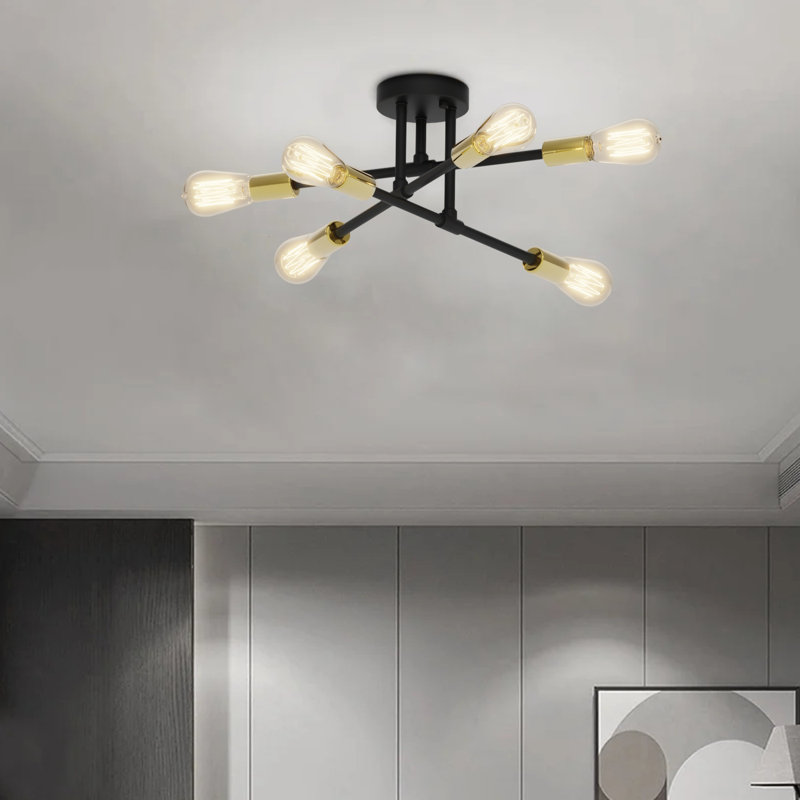 Chanetta 6-LIight Sputnik Chandelier Semi Flush Mount