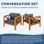 Ensemble de conversation pour l'extérieur - 2 fauteuils en bois d'acacia avec coussins intégrés - Design résistant aux intempéries-322771455