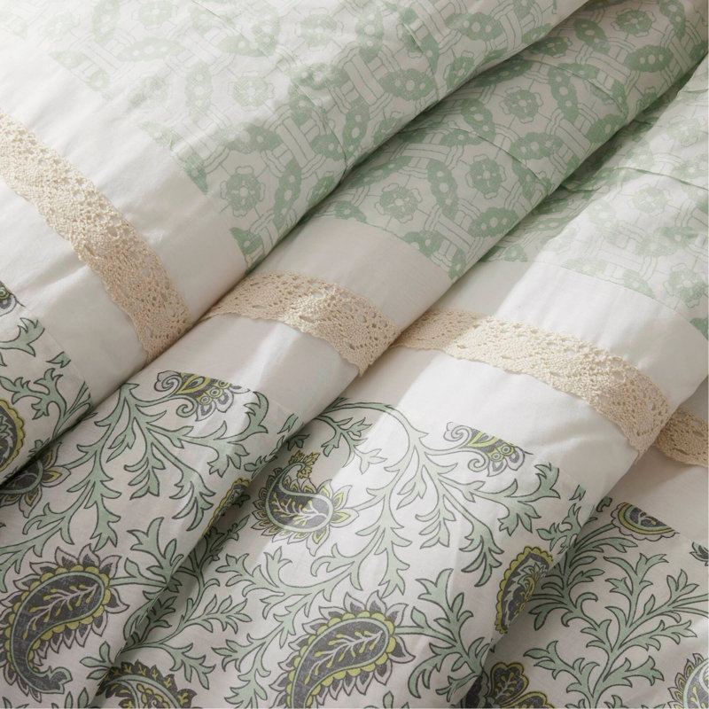 9 Piece Cotton Percale Comforter Set, King Comforter + 8 Additional Pieces
