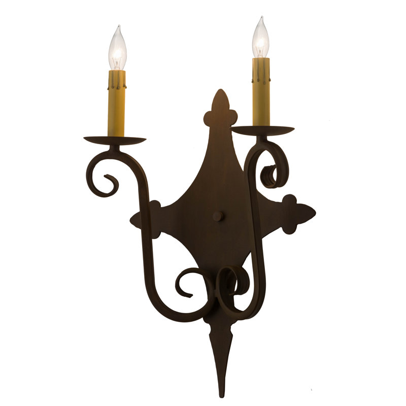 Angelique 2 - Light Candle Wall Light, Antique Copper