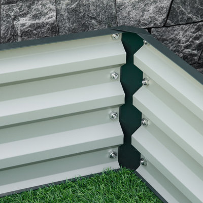 Galvanized Steel Garden Bed, 48.02" X 11.99", For Growing Greenery - , , Quick Setup