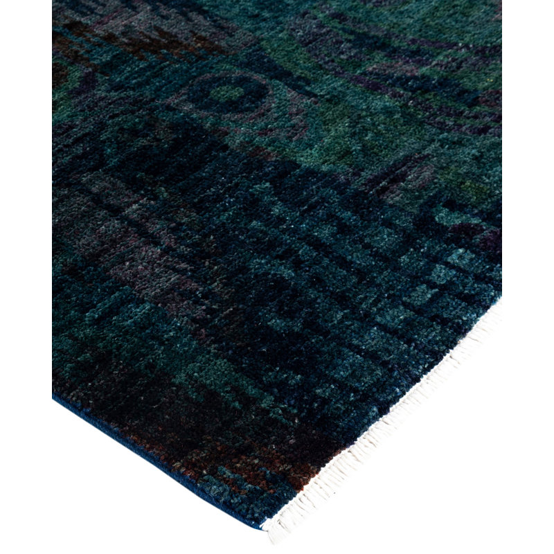 Overdyed One-of-a-Kind 5' 3" X 12' 3" Hand Knotted Area Rug