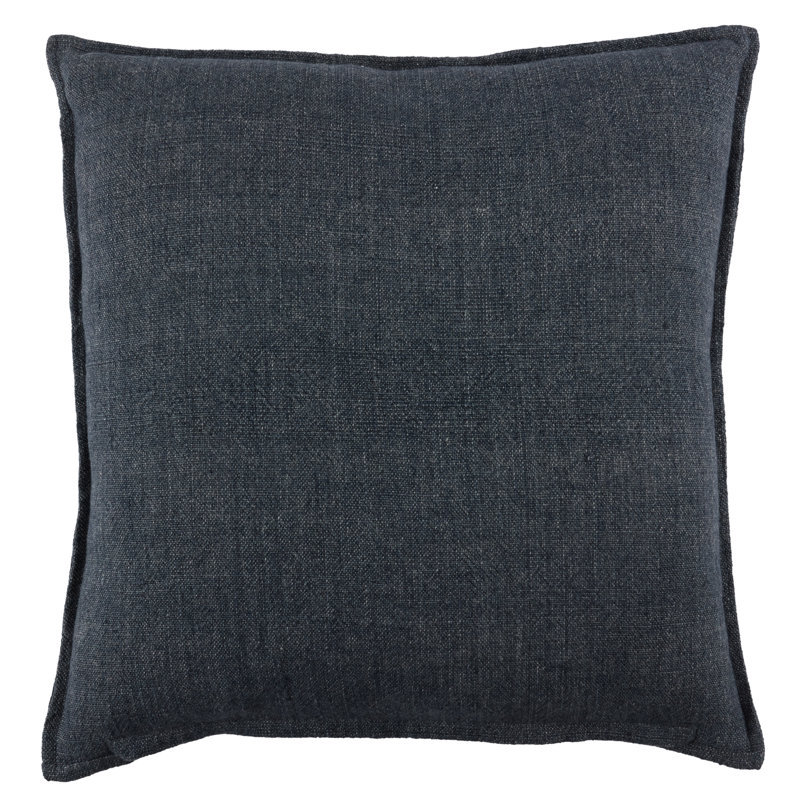 Coussin Jaipur Living Blanche, Bleu foncé, Carré 22 po