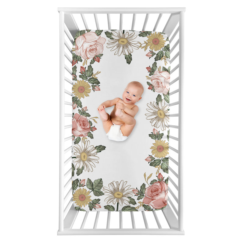 Drap-housse pour lit de bébé Vintage Floral Photo Op