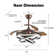 Elfred 42'' Modern DIY Shape Ceiling Fan with Lights, 6-Speed DC Motor Dimmable LED Ceiling Fan