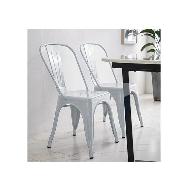 Metal Dining Chair White 
