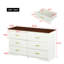 Buffet de rangement, imperméable, 3 + 3 tiroirs, brun et blanc, papier importé pour buffet de salon, grattoir