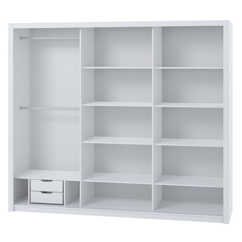 Frazierii 3 Door Manufactured Wood Wardrobe, White