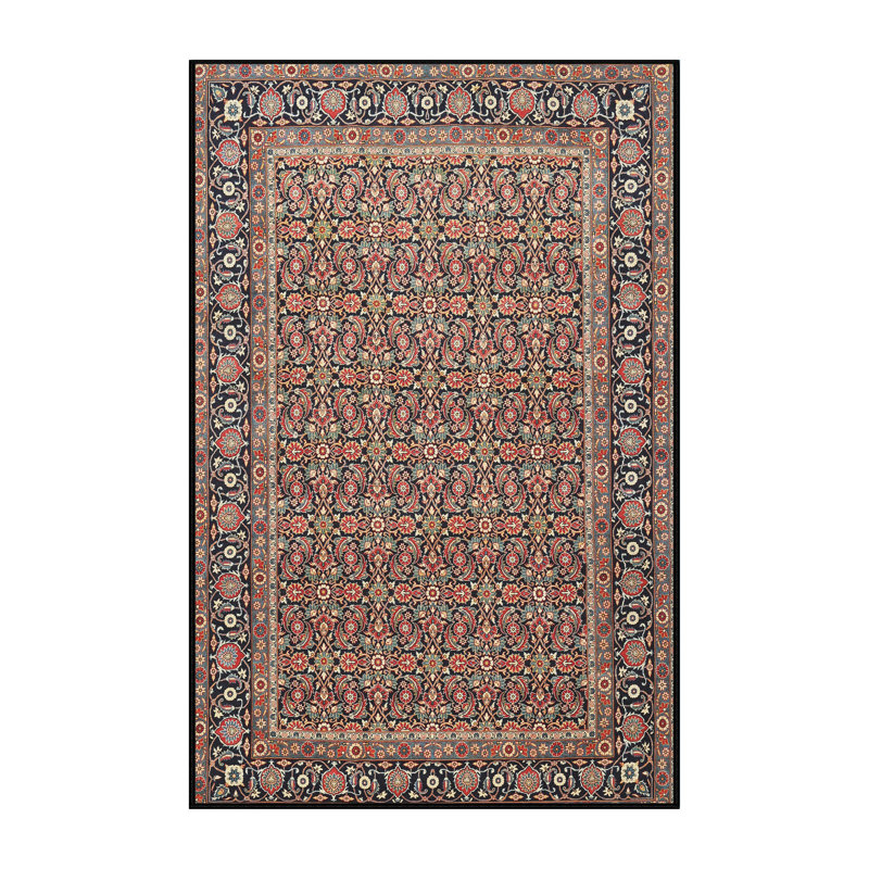 Tapis vert de style oriental, Rectangle 5 pi x 7 pi