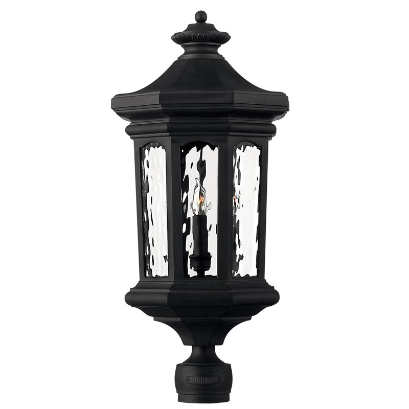 Lanterne d'extérieur 26,25 "avec ampoules Lumiglo Raley, Noir musée