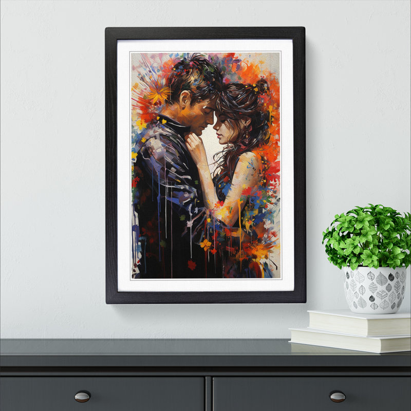 Lovers Informel - Single Picture Frame Print on Wood, Black Framed, 34cm H x 25cm W x 2cm D