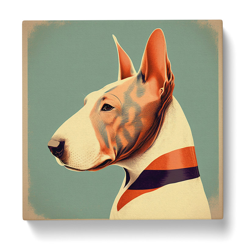 English Bull Terrier Retro - Wrapped Canvas, 50cm H x 50cm W x 3cm D