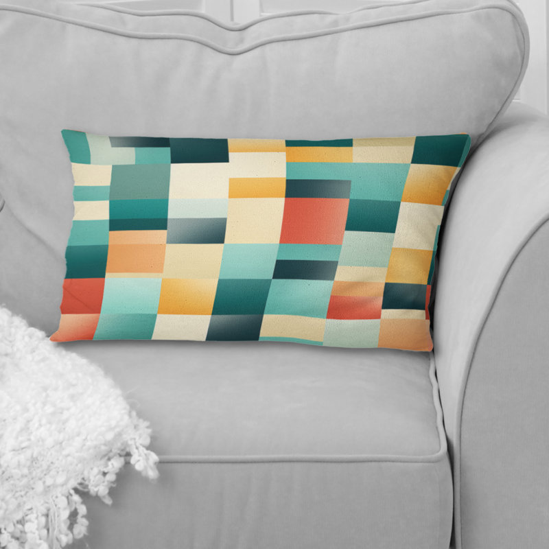  Checkered Polyester Throw Pillow