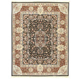 High-Quality Hand-Knotted Black And Red Area Rug