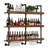 Floating Bar Shelves For Liquor, Wall-mounted Wine Rack With Led Light, Hanging Wine Rack With Stemware Glass Holders For Kitchen, Dining Room, Bar Decor Storage Display