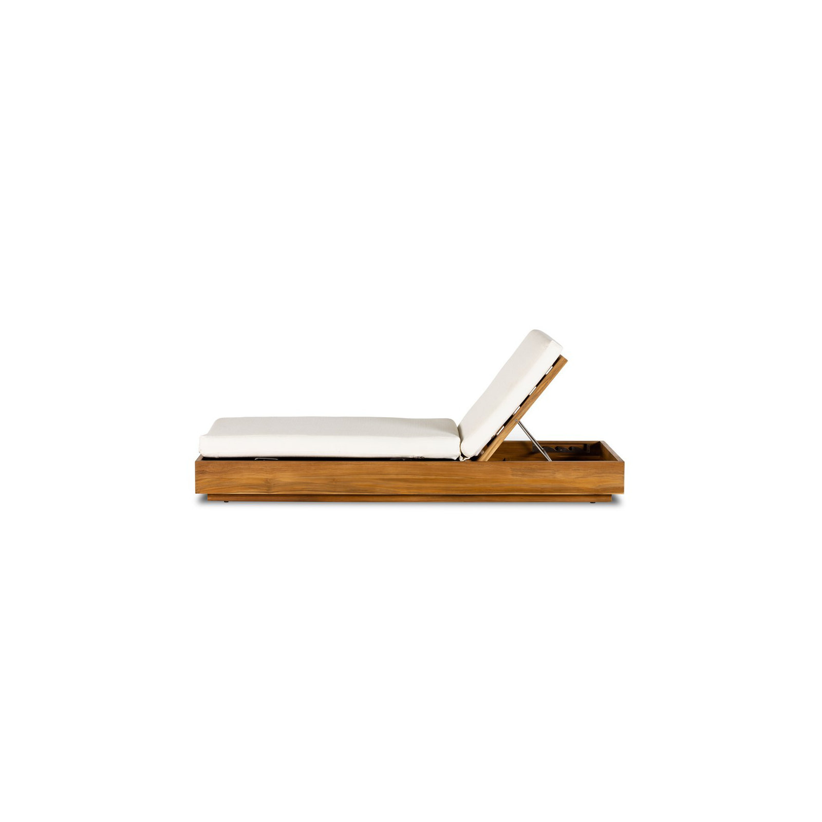 Arvad 27.5'' Outdoor Teak Chaise Lounge, White