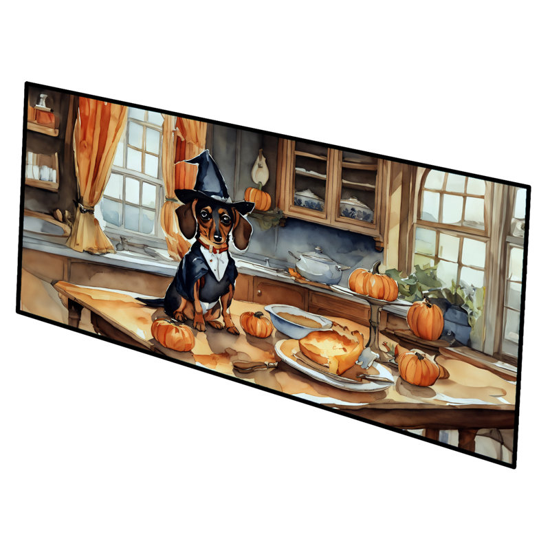 Dachshund Fall Kitchen Pumpkins Runner Mat 28x58