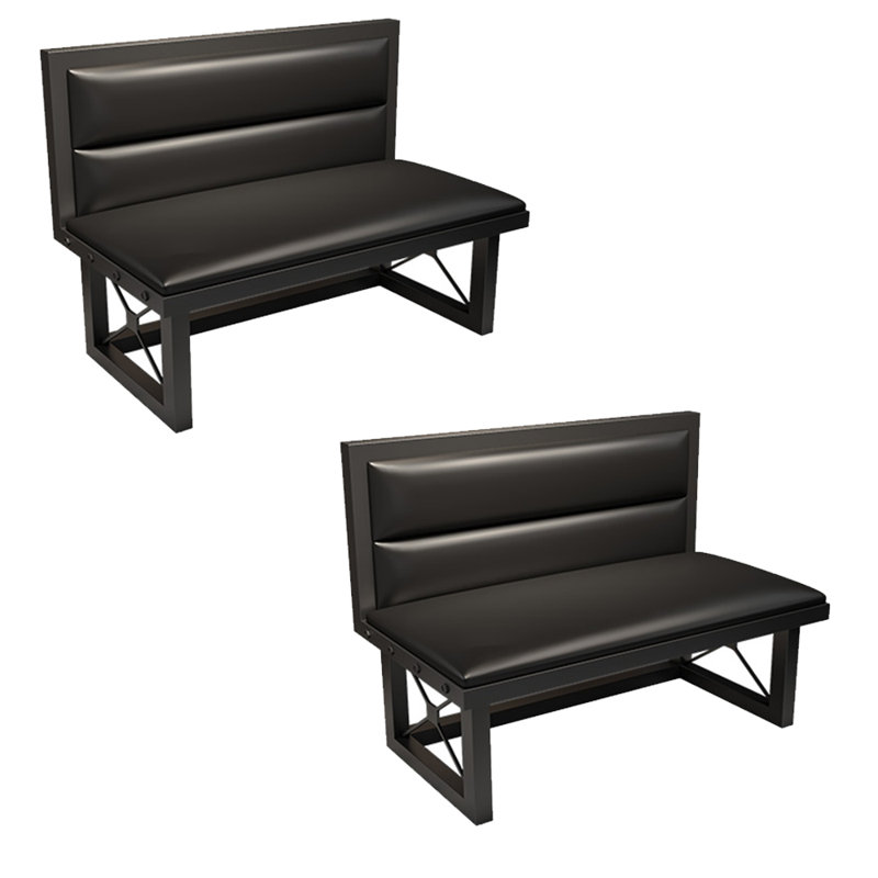 Banc rembourré en similicuir, Noir