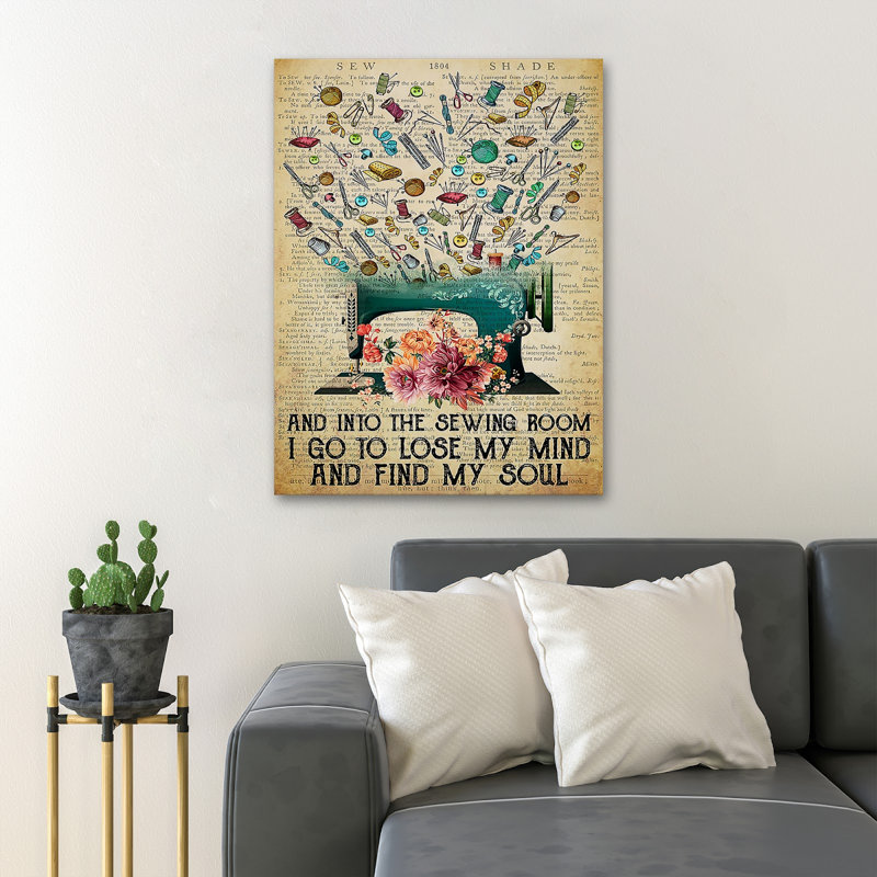 «A Beautiful Sewing Machine», impression sur toile tendue, H 36 po x l 24 po x P 2 po