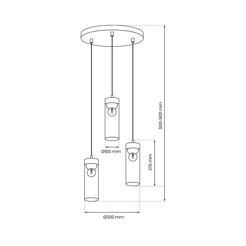 Elica 3 - Light Black Cylinder Pendant