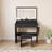 New Large Mirror Vanity Desk for Bed room , Modern Makeup Vanity Set with Power Outlet and Hair dryer holder, 5 Drawers , 3 Lighting Color Adjustable Dressing Table for Bedroom, Black Color-417225400