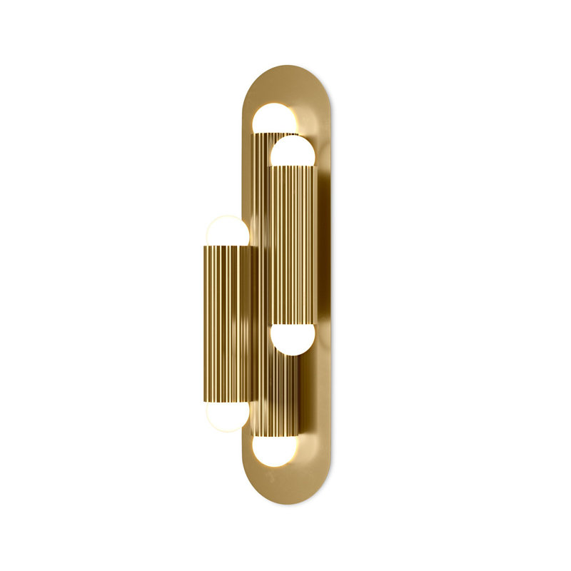 Vesta 6 - Light Sconce, Burnished Brass