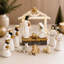 Crèche de Noël en résine de 12 pièces avec éclairage DEL intégré, idéale pour décorer une table.