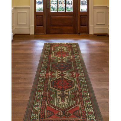 One-of-a-Kind 3'5 X 10'11 1980s Runner Wool Area Rug in