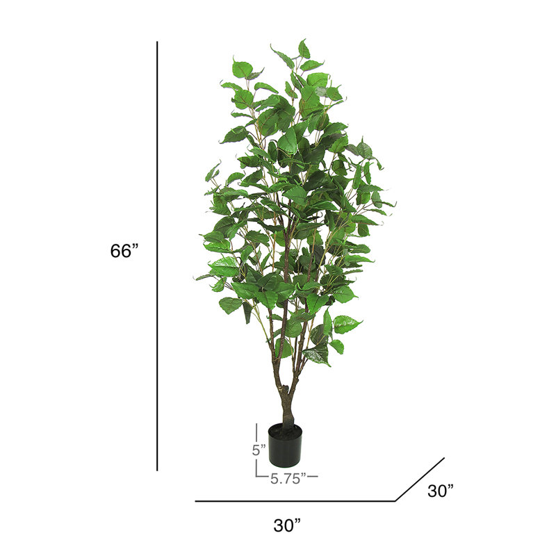 Bouleau artificiel en pot, H 66 po x l 30 po x P 30 po