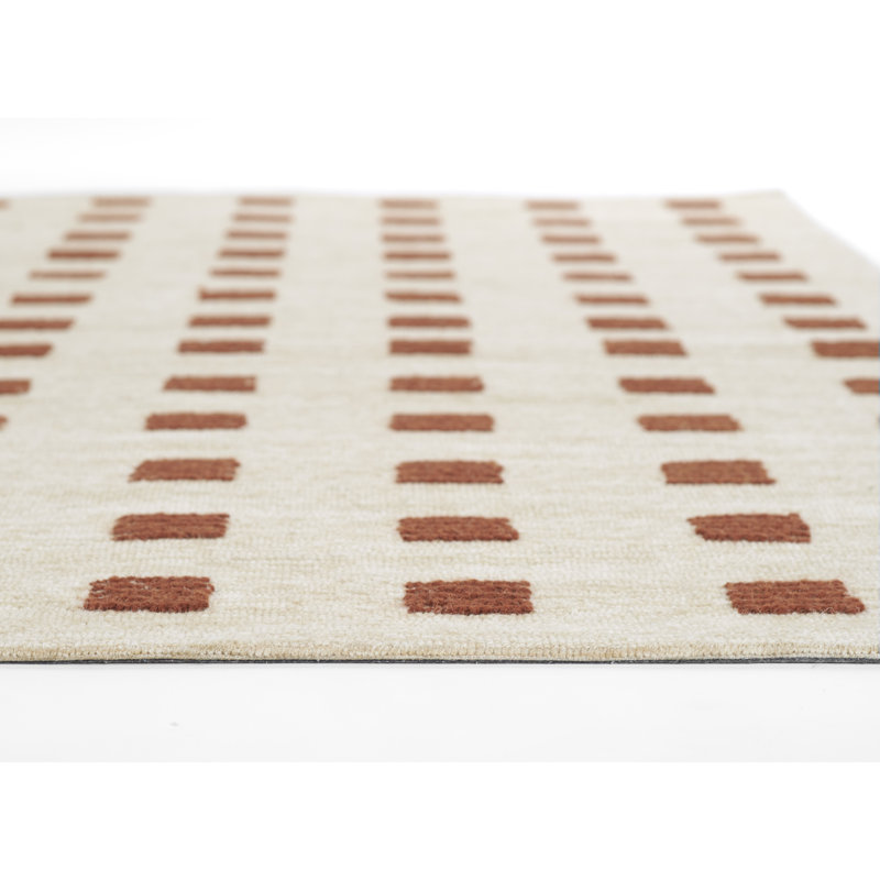 Birch Lane™ Lanora Hand Tufted Wool Rust Area Rug 2' X 3', Rectangle 3'6" x 5'6"