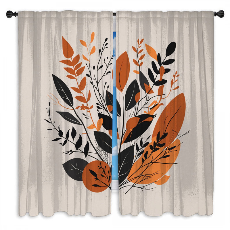Rideaux de fenêtre à motif floral transparent et obscurcissant - 2 panneaux, 40 po x 80 po - 2 panneaux