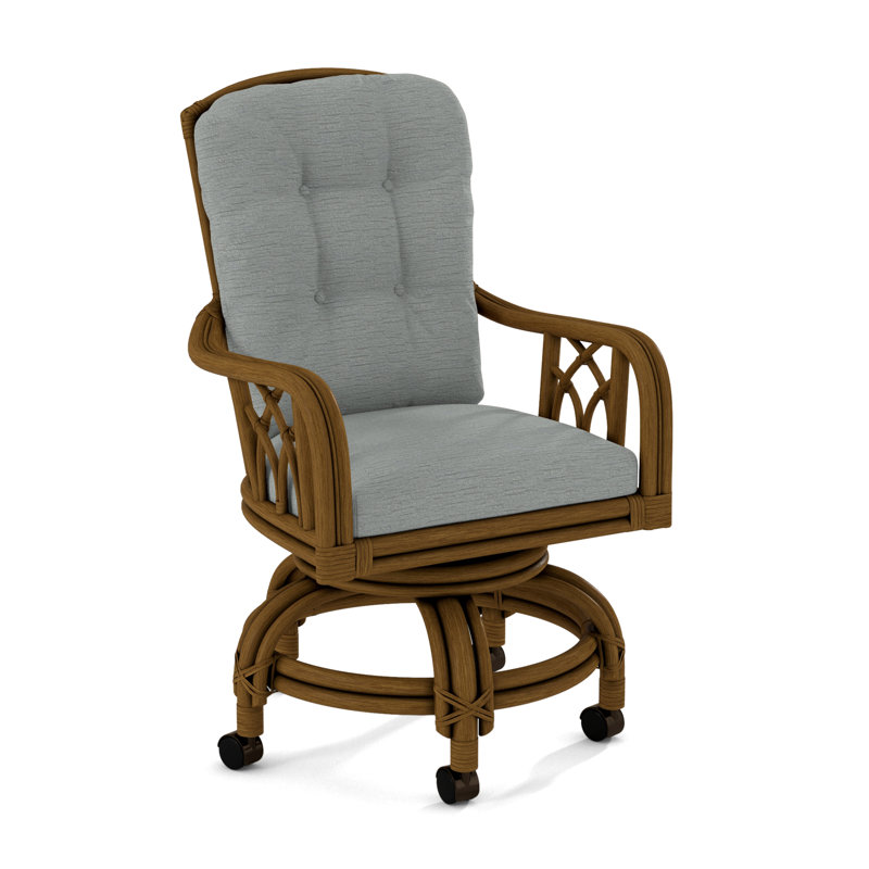 Edgewater Castered Arm Chair, Havana, Eggshell Crypton Performance; 0884-93