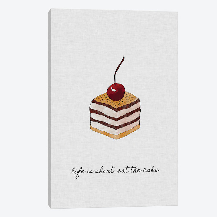 «Life is Short», impression sur toile, H 18 po x l 12 po x P 1,5 po, Toile tendue, Pas de tapis