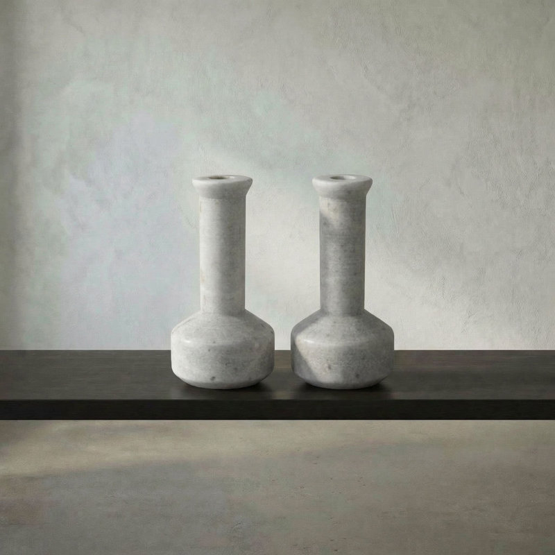 Milos Candlestick, White