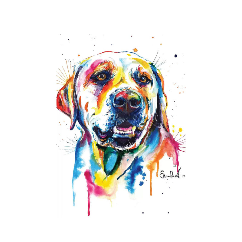 Yellow Lab II by Weekday Best - Painting on Canvas, Wrapped Canvas, 20.32 cm H x 30.48 cm W
