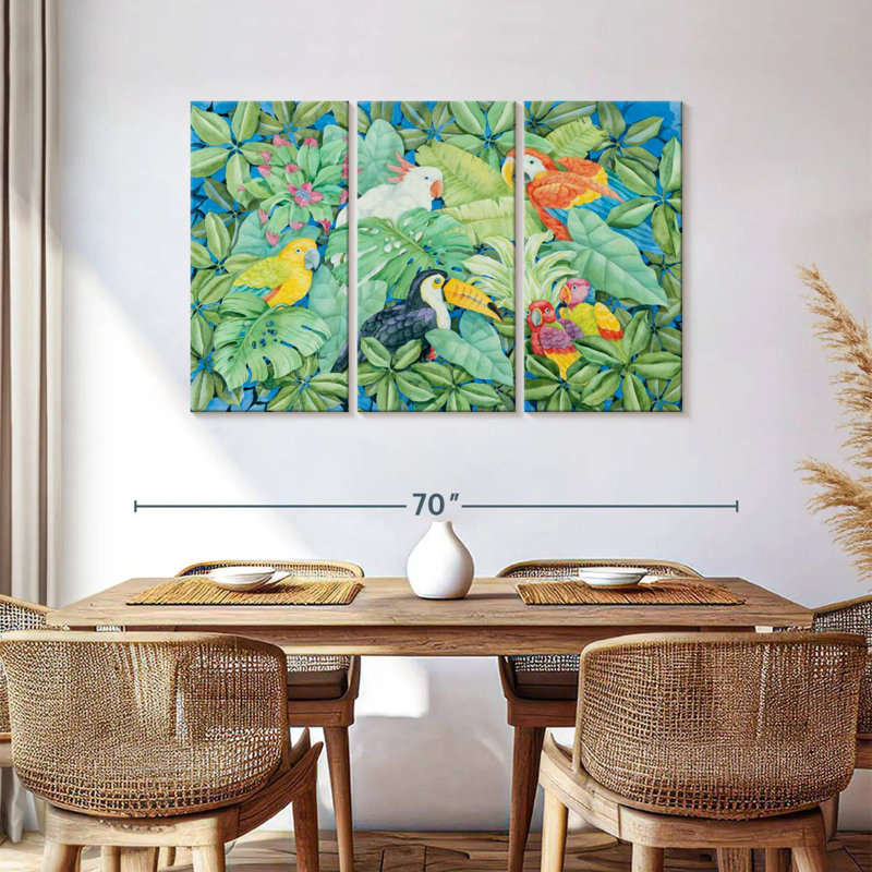 Brampt Varied Tropical Birds, 36" H x 57" W