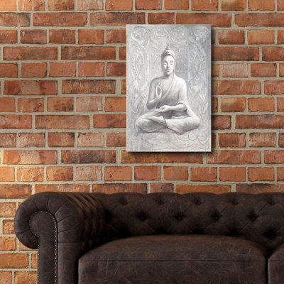 «Peace of the Buddha Silver» par Danhui Nai, art mural en verre acrylique