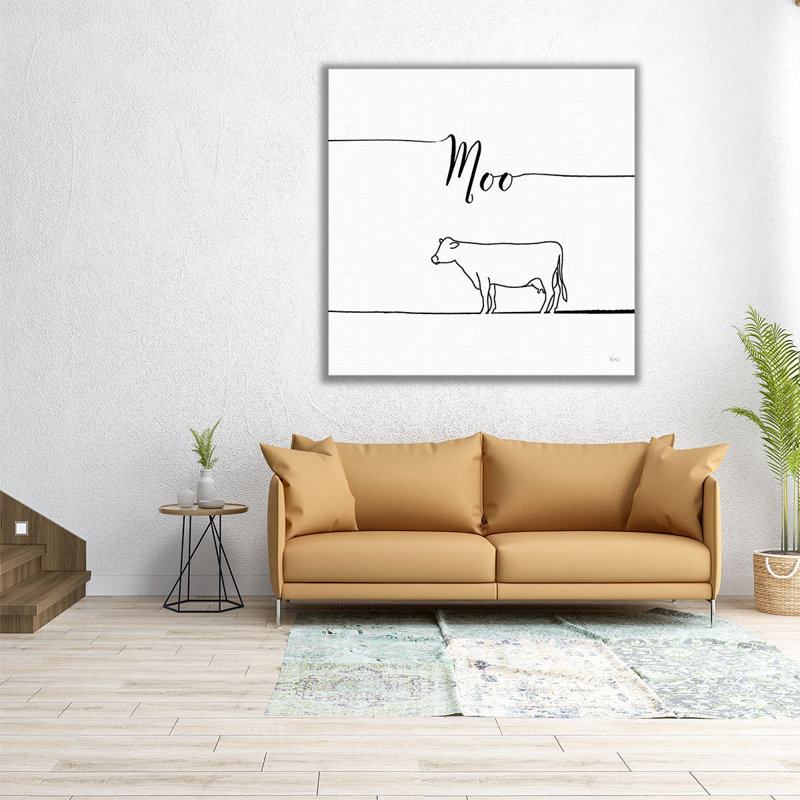«Underline Farm VII Black and White», reproduction d'art sur toile, H 20 po x l 20 po