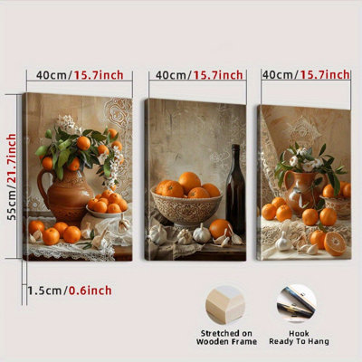 Impression sur toile rétro de 3 pièces pour la maison de campagne