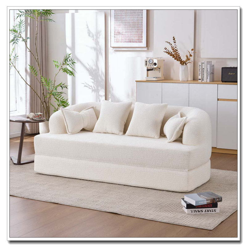 Canapé-lit pliable, canapé-lit convertible 70 po, Blanc lait