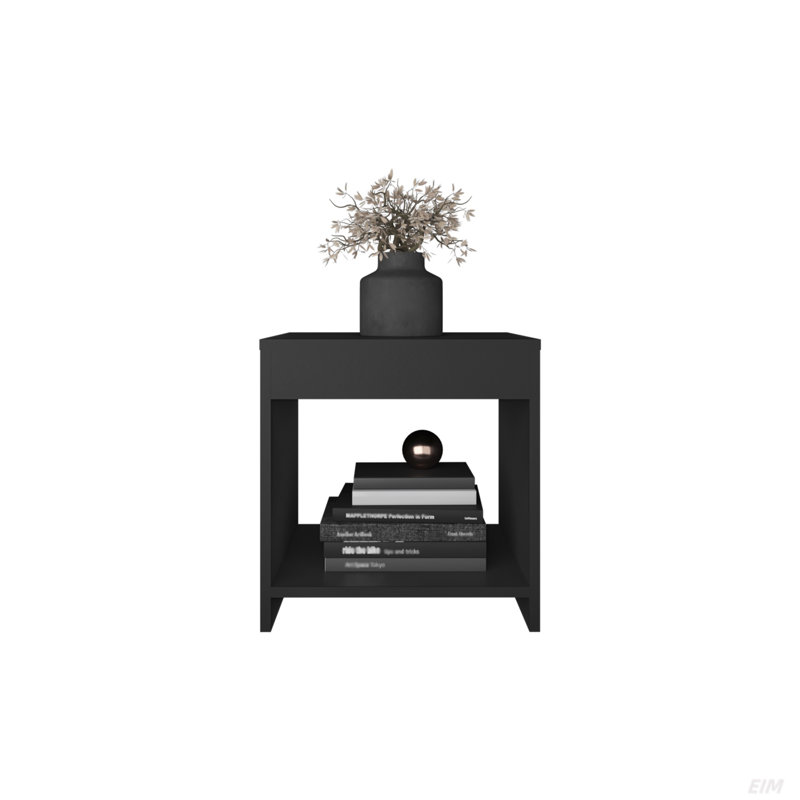 Table de chevet minimaliste de 16,5 po de hauteur avec tablette ouverte
