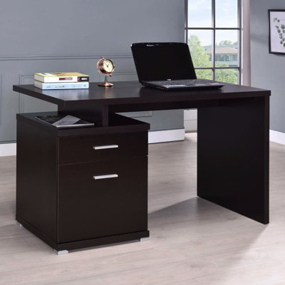 Bureau réversible Cappuccino - tiroir spacieux et classeur de style professionnel