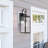 Balos Castle 1-Light 20.5 in. Outdoor Wall Light with Matte Black Finish and Clear glass shade-753438442-779222069