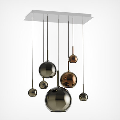Glo Rectangular Chandelier 7 Pendants