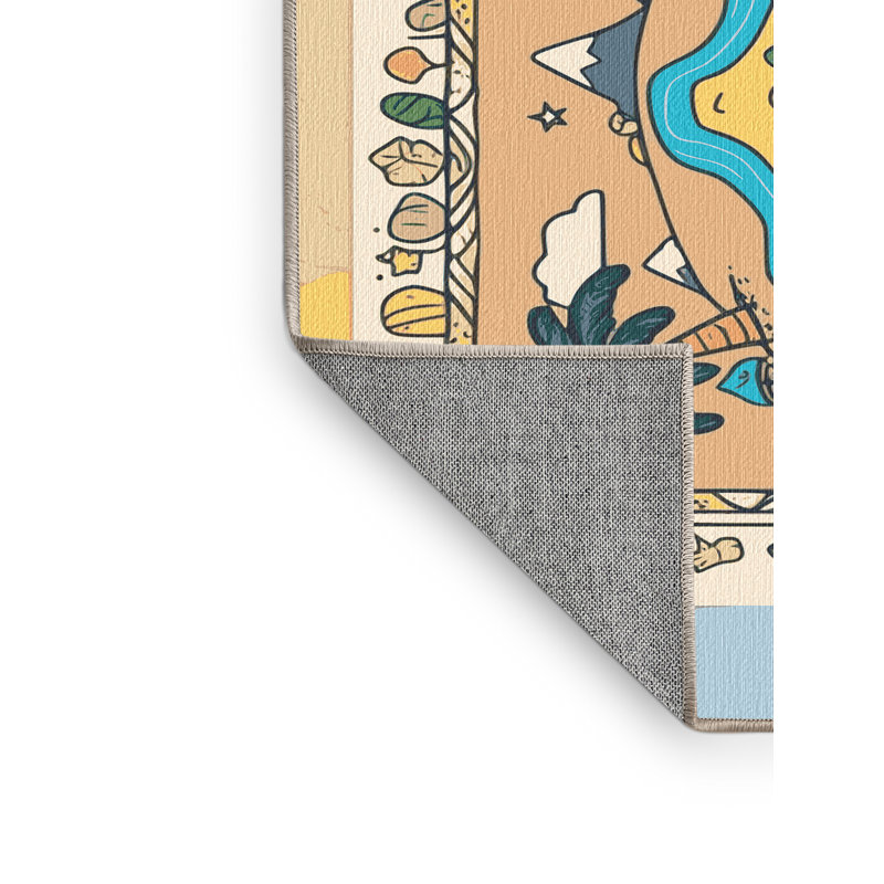 Tapis lavable pour enfant East Urban Home Pirates_Pir017, Rectangulaire 7 pi x 10 pi