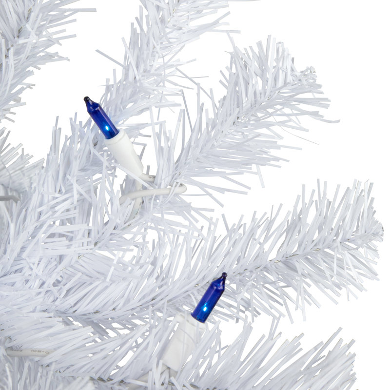 Arbre de Noël artificiel épinette blanc 6,5 pi, Bleu clair